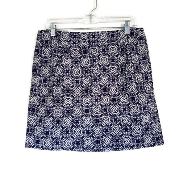 J. Crew Factory Dresses & Skirts - J. Crew Blue and White Patterned Cotton Skirt